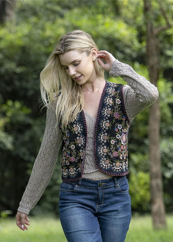 Danica Embroidered Vest - Cienna Designs
