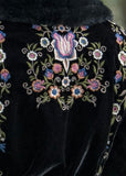Danica Black Velvet Embroidered Coat - Cienna Designs