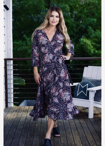 Cienna Designs - Allegra Long Sleeve Wrap Dress