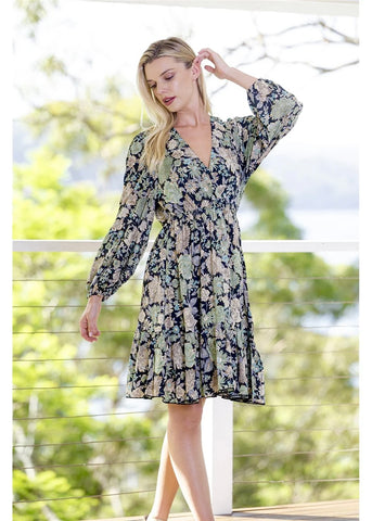Gia Long Sleeve Midi Dress - Cienna Designs