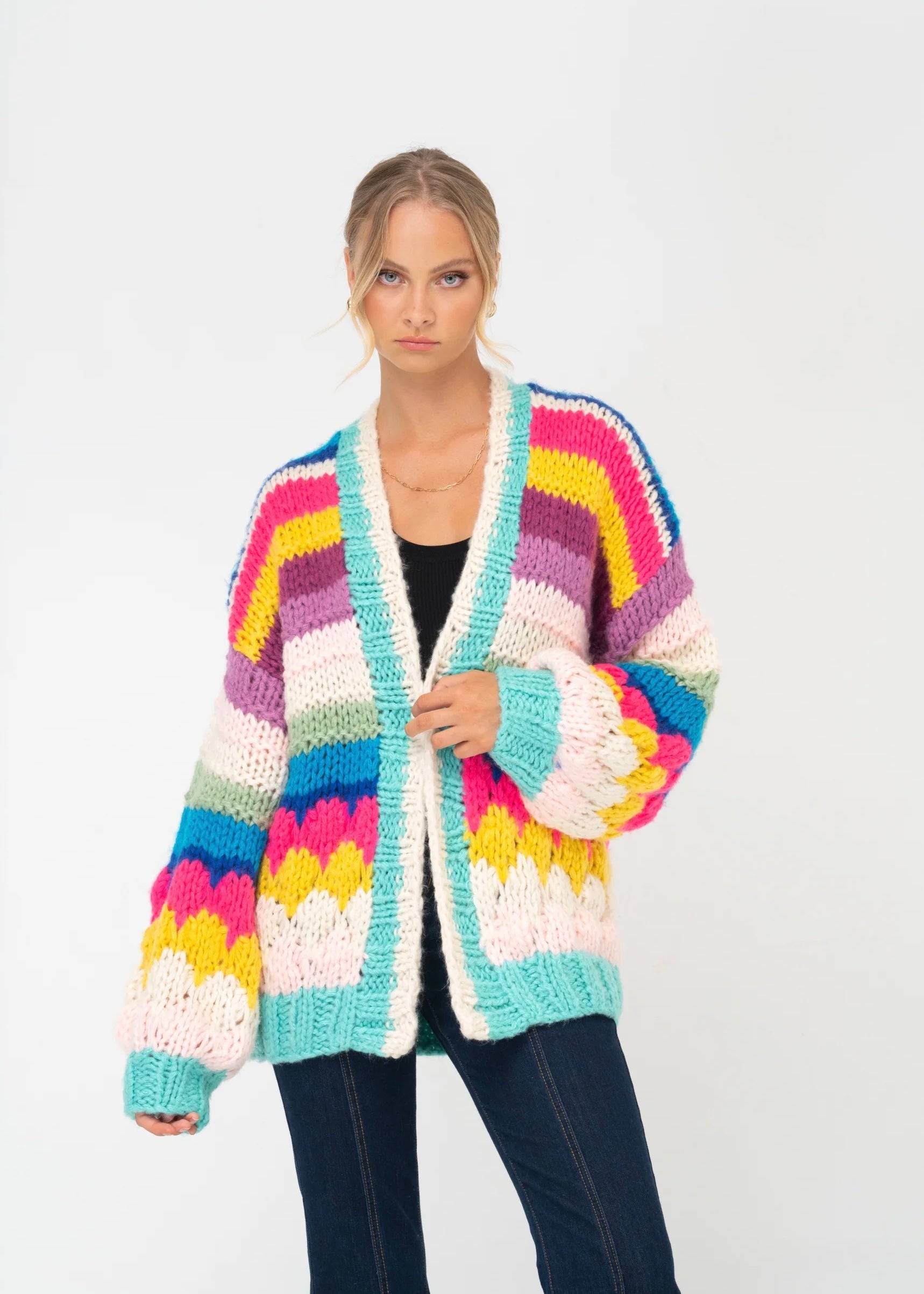 Paper Heart Rainbow Cardigan – LalaLynnie - Main Image