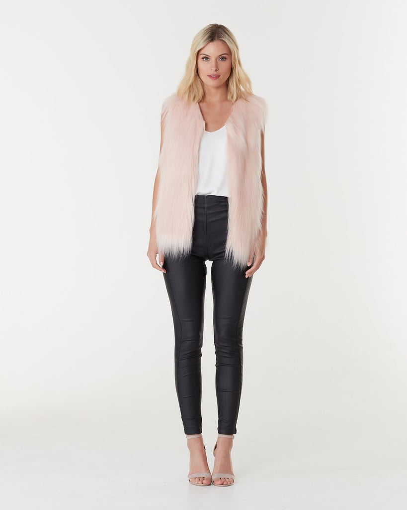 Blush faux fur vest online