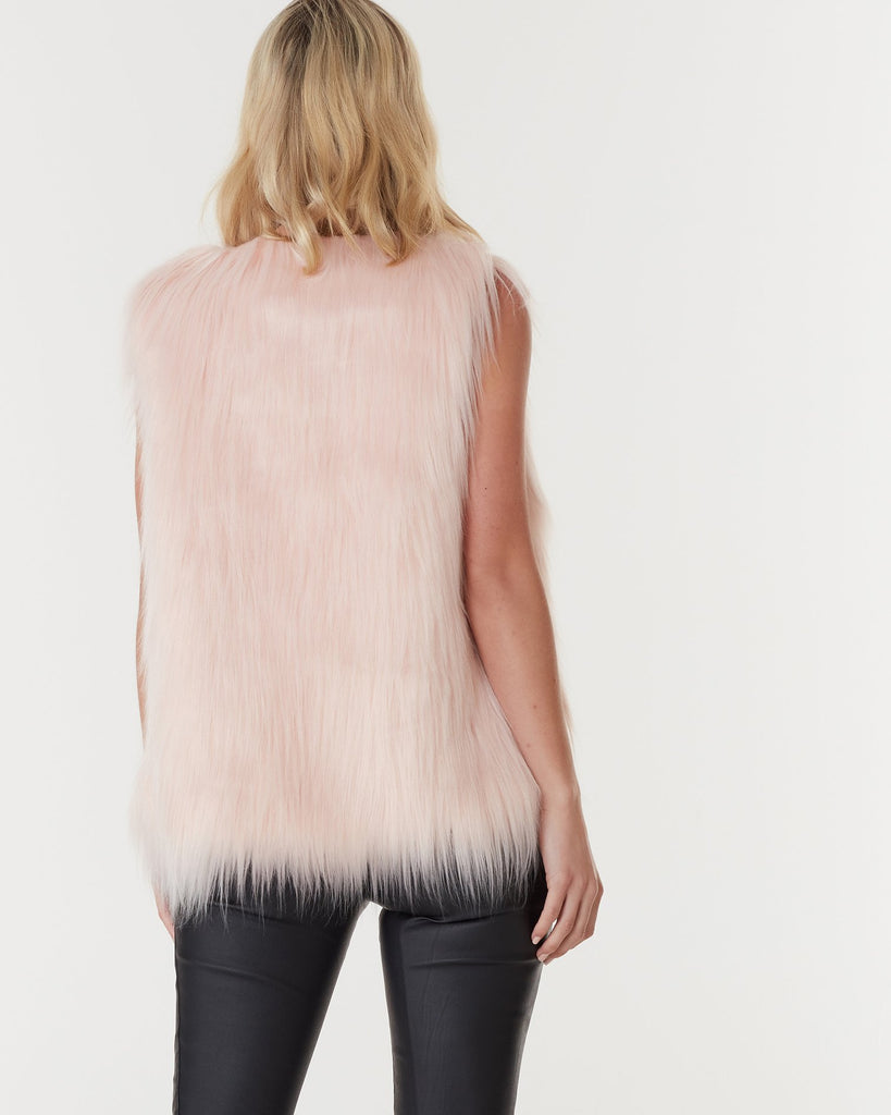 Blush faux fur vest online